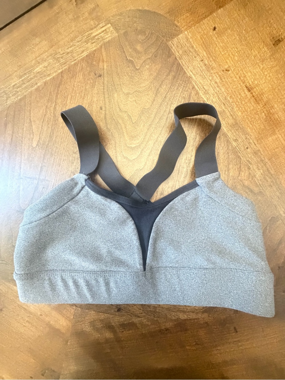 Under Armour Gray & Black V-Inset Sports Bra